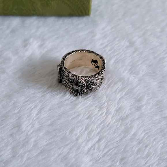 Authentic Gucci Garden Sliver Oxidised Buckle Ring With interlocking G LOGO - Picture 15 of 16